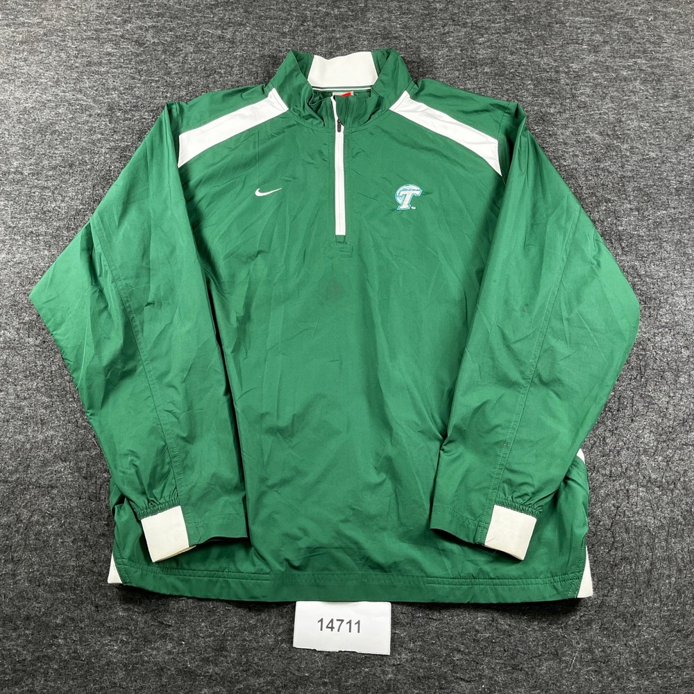 Tulane Green Wave Windbreaker Jacket Mens L Green Nike Fit Storm Football NCAA